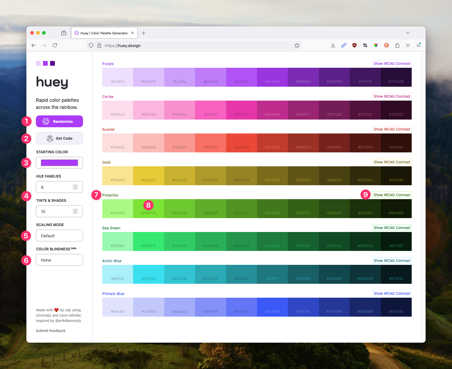 An overview of the Huey UI and its features