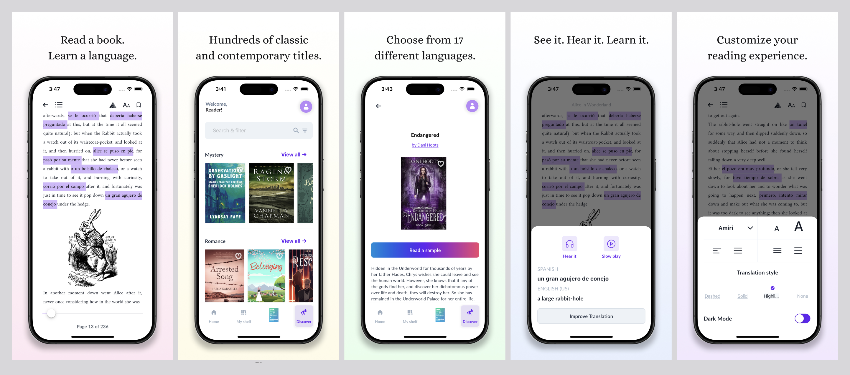 Prismatext mobile app presentation experience