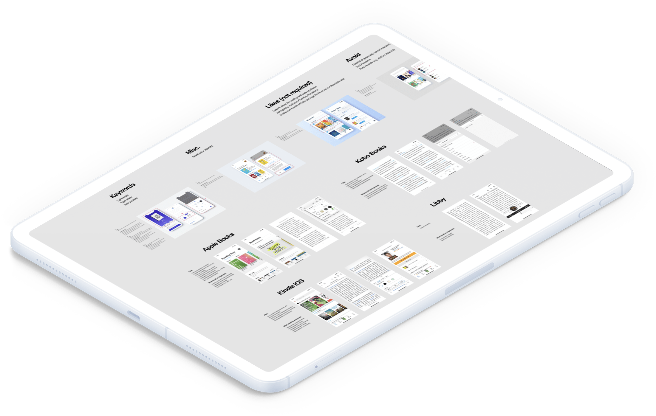 A design teardown of existing e-reader applications